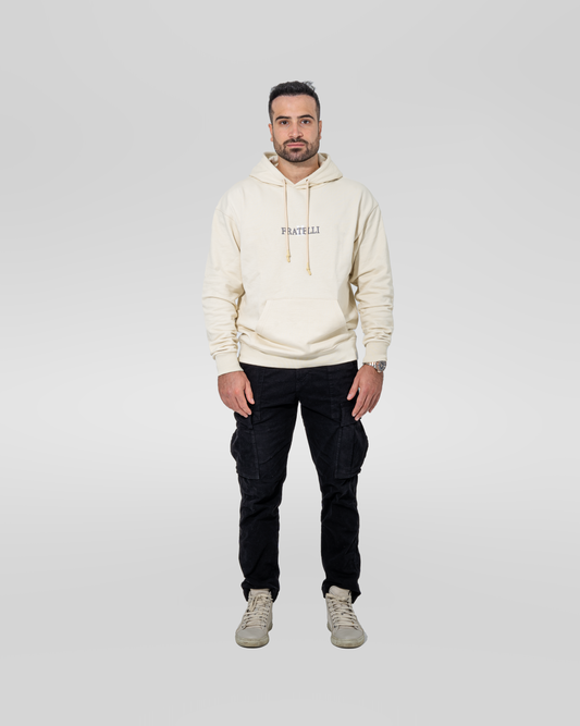 2FRATELLI Oversized Hoodie "II" beige men (unisex) - 2FRATELLI